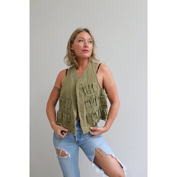 1940's Red Head Duck Hunting Vest // Men's Size Medium // Women's Size MD to LG - Picture 3 of 7